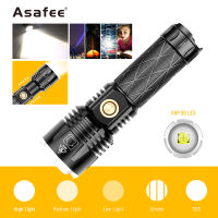 Asafee 1619 XHP90 LED Flashlight Zoom USB Rechargeable Ultra Powerful XHP90 Flashlight 18650 26650 USB Torch Lantern Hunting Lamp Hand Light Camping Hunting Outdoor
