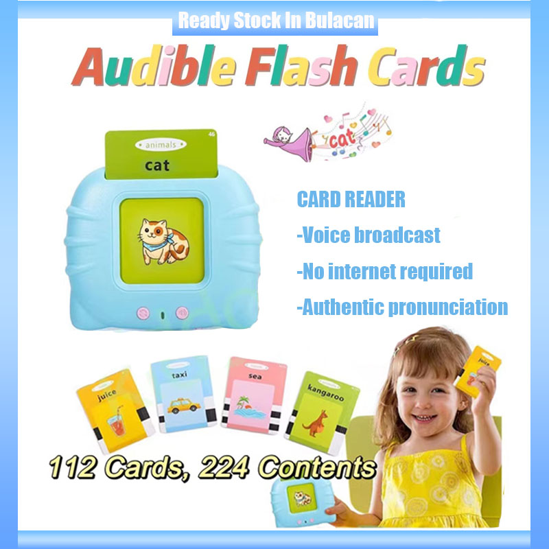 Kids Birthday Gift Talking Flash Cards for Toddlers Electronic Interactive Toy Word Reading Machine Preschool Learning Toys for Boys and Girls Ages 2-6 Learning Educational Toys with 112 Cards 