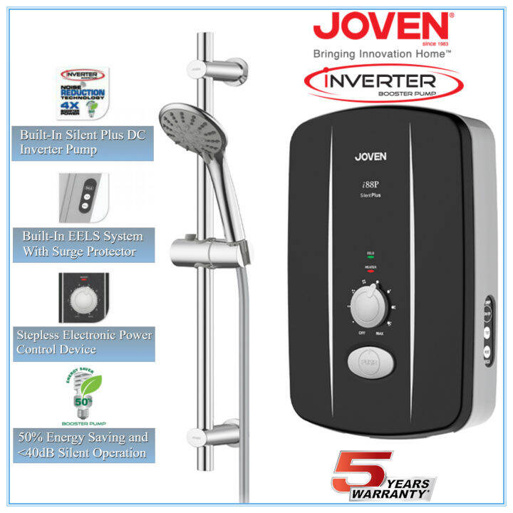 AUTHORISED DEALER] Joven I-Series I88P Instant Water Heater DC Pump with 5  Year Warranty ( Save 50% More Energy ) Black Colour ( Same as Joven I90P,  more excellent than Joven 880P/