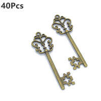 40Pcs 40Pcs Charms Keys Christmas Pendant Keys Santas Charms Pendant Magic Vintage Bronze 40Pcs