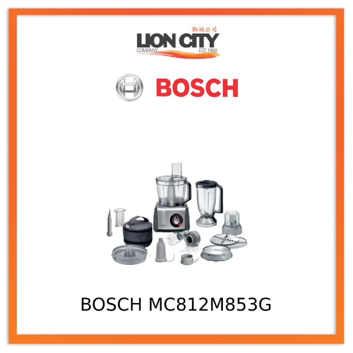 Bosch MC812M853G Food processor MultiTalent 8 1250 W Black, Brushed
