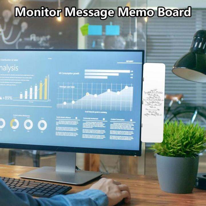 computer-monitor-memo-board-dry-erase-computer-side-panel-memo-writable-on-both-sides-sticky-note-holder-pen-and-sponge-included-computer-monitor-accessories-for-desk-workplace-natural