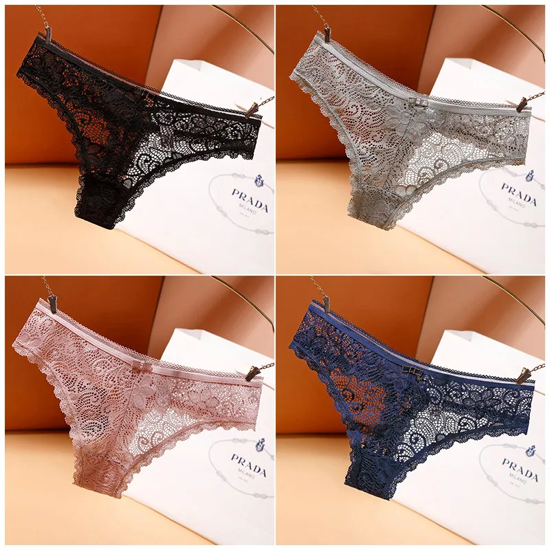 Sexy Comfy Women Sexy Lace Breathable Hollow Thong Low Waist