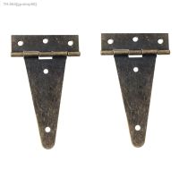 ☊ T Shape Bronze Hinges Cabinet Shed Wooden Door Gate Hinges Furniture Hardware with Screws 101x60mm