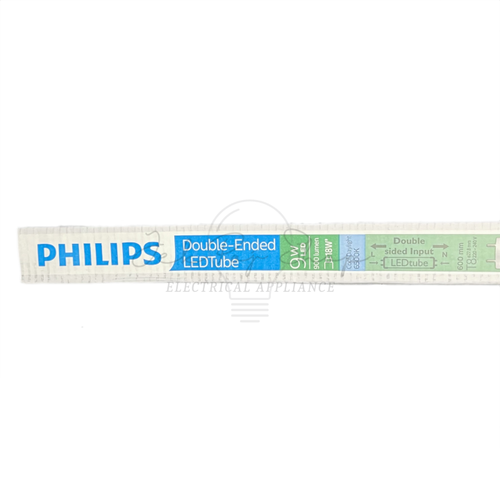 หลอดนีออนฟลูออเรสเซนต์-led-t8-9w-แสงขาว-daylight-ยี่ห้อ-philips-รุ่น-double-ended-เฉพาะหลอด