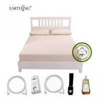 【hot】！ Earthing Fitted sheet Grounding Conductive Tester with 2 pillow case Revitalize and Energize set 15  Deep