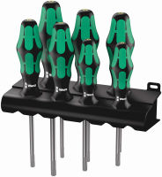 Wera 4013288118226 05223161001 367/7 Torx Hf Kraftform Plus Screwdriver Set with Holding Function and Rack, 7 Pieces, Multi