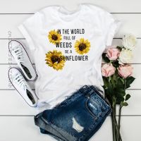 Soft Women Clothing Sunflower Printed Flower Clothes Floral Ladies Womens Tops Clothes T-Shirt Graphic Female T Shirt T-Shirts