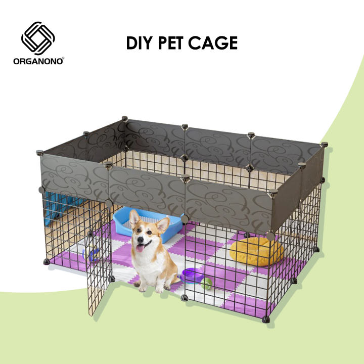 Organono DIY 1 Door Steel Net Multipurpose Pet Dog Cat Cage Stackable ...