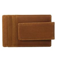 Tiding Genuine Leather Men’s Money Brown Clip ID Card Holder Slim Wallet Vintage Credit Card Coin Purse RFID Blocking 9204