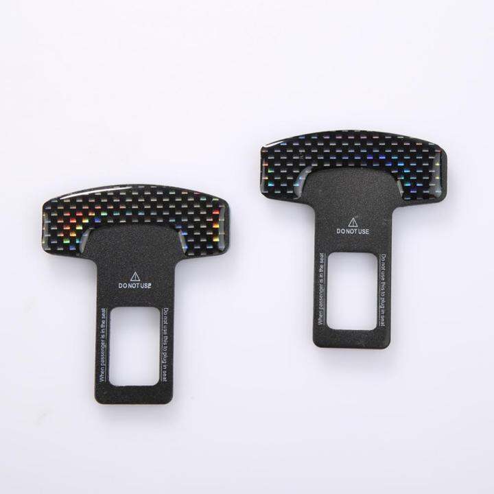 2pcs-safety-belt-buckle-clip-extender-real-carbon-fiber-car-seat-alarm-canceler-stopper-seat-belt-accessories-adhesives-tape