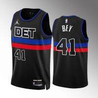 Hot Pressing Authentic Custom Jersey 2022-23 Mens Detroit Pistons Cade Cunningham &amp; Hamidou Diallo &amp; Marvin Bagley Black Swingman Jersey