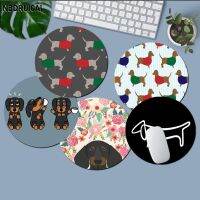 Animals Dogs Dachshund 20x20cm Round Mouse Pad Gamer Mats Keyboard Mause Pad Office Desk Set Accessories Office Desk Accessories