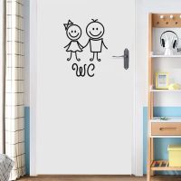 Cartoon Men And Women WC Wall Sticker For Bathroom Decoration Vinyl Home Decals Waterproof Poster Door Stickers Toilet Sign Wall Stickers  Decals