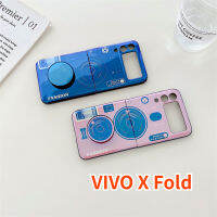 Lonee เคสขาตั้ง Pegangan Kamera แบบย้อนยุคพับได้ X เคสสำหรับ VIVO เคสโทรศัพท์ที่ใส่ฝามีขาตั้งเคสขายดี