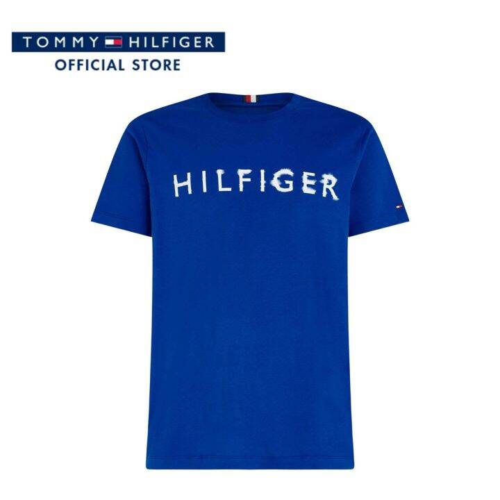 tommy-hilfiger-เสื้อยืดแขนสั้นผู้ชาย-รุ่น-mw0mw31518-c66-สีน้ำเงิน