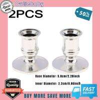 2pcs Taper Candle Holders Silver Candlestick Stand DIY Home Decor