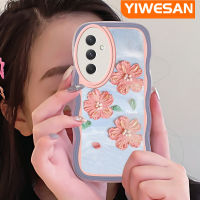 Jlingji เคส A24ปลอกสำหรับ Samsung มุกแวววาวปกป้องทนทานต่อรอยขีดข่วนเคสมือถือกันกระแทกแบบใสนิ่มลายดอกไม้สีชมพูส้มส้มเคสโทรศัพท์