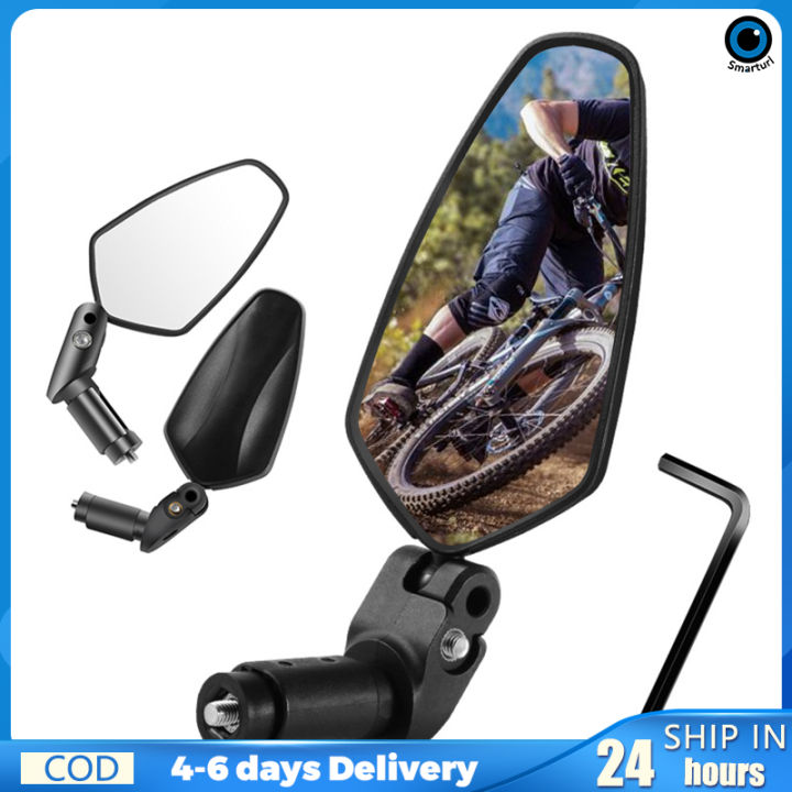 กระจกจักรยานพับเก็บได้ปรับได้ความคมชัดสูงมุมมองขนาดใหญ่จักรยานเสือภูเขากระจกมองหลัง