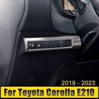 แผงควบคุมลูกบิดปรับระดับไฟหน้าสวิตช์โคมไฟหัวรถสแตนเลสสำหรับ Toyota Corolla 2019-2021 2022 E210 2023