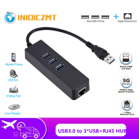 INIOICZMT 3 Port USB 3.0 Hub to RJ45 Ethernet Adapter 0Mbps Ethernet Adapter Network Card For Windows Laptop