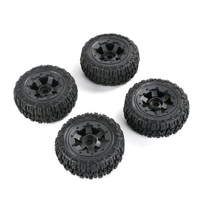 Off-Road RC Car Rubber Rear and Front Tyres Off-Road RC Car Tyres for 1/5 HPI ROFUN BAHA ROVAN KM BAJA 5T/5SC/5FT Rc Car Toys Parts,Black