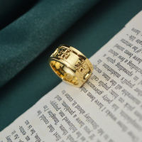 Tory Burch แหวนแฟชั่นใหม่ออกแบบเฉพาะกลุ่มความรู้สึกสูงแฟชั่นโลโก้แหวนนิ้วมือประณีตพื้นผิวเครื่องประดับแสงหรูหรา
