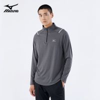 กล่องดนตรีอโรม่า♙Mizuno ครึ่งซิปแห้งเร็วเสื้อยืดผู้ชายออกกำลังกายที่เดินทางมาพักผ่อนวิ่งระบายอากาศใหม่กีฬาเสื้อแขนยาว