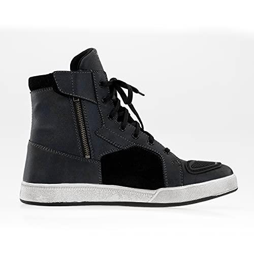 komine-รองเท้าผ้าใบขี่มอเตอร์ไซค์ไมโครไฟเบอร์กันน้ำกราไฟท์27-bk-091สีดำ