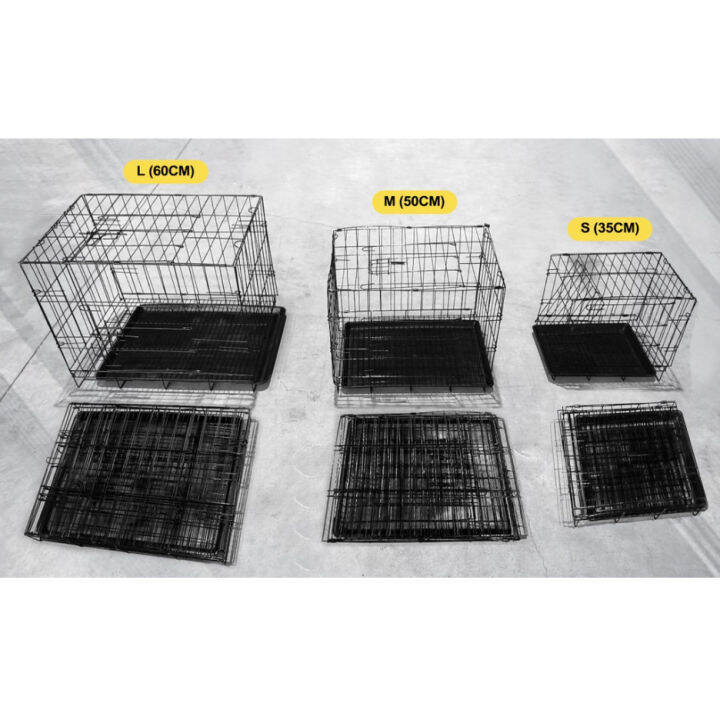 Dog Cage with Poop Tray Foldable Heavy Duty Pet Collapsible Cage
