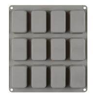 12 Cavity Square Silicone Brownie Baking Pan DIY For Mini Cakes Cookie Biscuit Bread Mould Dessert Bakeware Decorating Tools Bag Accessories