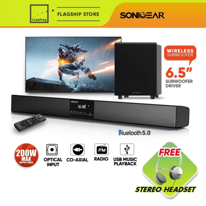 SonicGear TV Soundbar Subwoofer BT6500 Bluetooth Speaker 6.5