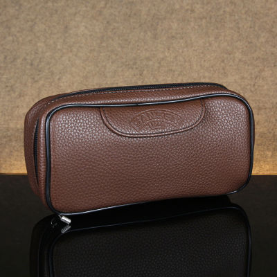 Brown Lichee Pattern Leather Bag for 2 s Classic Pouch Case Bag Bag