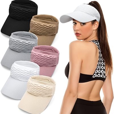 【CC】 1 Pcs Textured Outdoor Cap Breathable Mesh Peaked Caps Topless Ponytail Hat Tennis