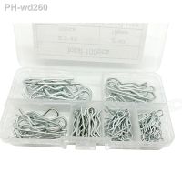 New 100 Pcs Hitch R Pin Clip Assortment Kit Tool Cotter Hairpin Hitch Pin for Tractor Auto Car Trailer Truck Lock Repair Tool