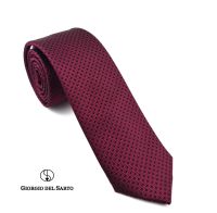 Giorgio Del Sarto Silk Necktie 6.5 cm RED with Fabric Texture เนคไทสีแดงมีเท็กเจอร์