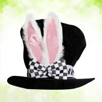 Hat Bunny Easter Rabbit Top Ear Ears Costume White Carnival Hats Cap Plush Adult Men Topper Party Stripes Black Unisex Cosplay