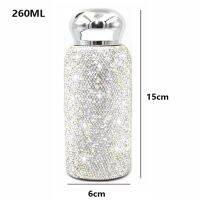 260Ml Creative Diamond Thermos Bottle Sparkling Luxurious Stainless Steel Liner Coffee Vacuum Cup Girls Women Gift Water Bottles