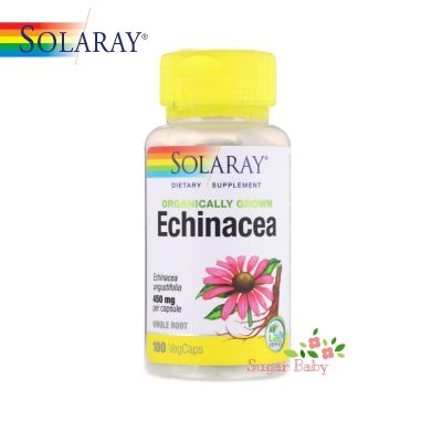 Solaray Organically Grown Echinacea 450 mg 100 VegCaps เอ็คไคนาเซีย 100 เวจจี้แคปซูล