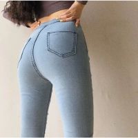 【CW】 2021 Stretch Jeans Push Up Hips Elastic Cotton Denim Pants Female Trousers Size