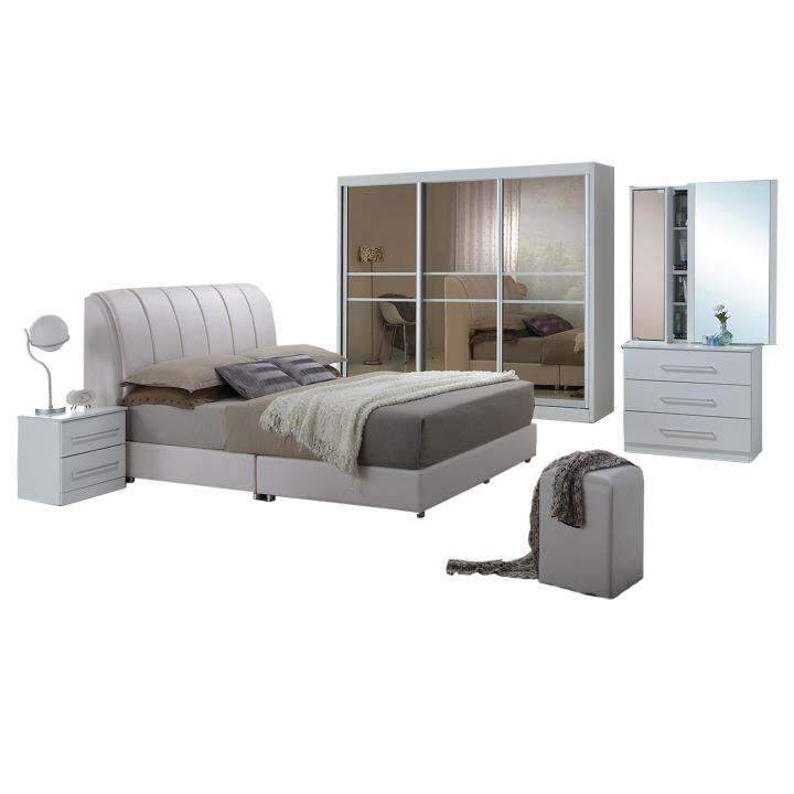 [FREE DELIVERY & ASSEMBLY] MIXBOX 5 PCS Bedroom Set (Queen Size) (White ...