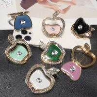 【CC】♨  Net red luxury diamond-encrusted apple shape mobile phone creative universal ring buckle