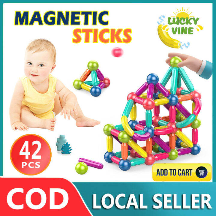 Magnetic Stick DIY Block Set 3D Building Blocks Brain Puzzle Stacking ...