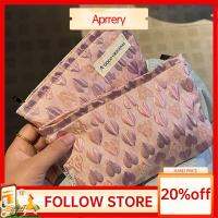 กระเป๋า Tas Kosmetik Aprery สำหรับผู้หญิงกระเป๋าสกินแคร์ผ้าโพลีเอสเตอร์กระเป๋าเครื่องสำอางค์พกพารูปหัวใจขนาดใหญ่