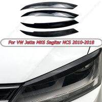 สำหรับ VW Jetta MK6 Sagitar NCS 2010-2018ไฟหน้ารถเปลือกตาแผ่นครอบคิ้วหลอดไฟหน้าสีดำชุดแต่งคิ้วสีดำ ABS สีดำ