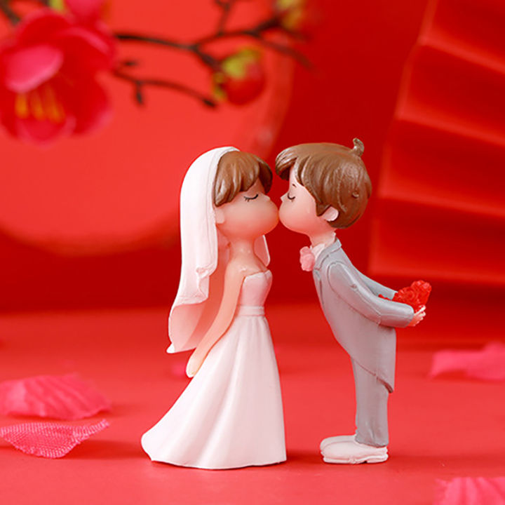 carmelun-งานแต่งงานภูมิทัศน์สวนตุ๊กตาคู่รัก-งานฝีมือพลาสติก-diy-1คู่