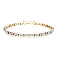 2mm Iced Out Tennis Bracelets Female Gold Silver Color Stainless Steel Cubic Zirconia Chain for Women Wedding Jewelry Gift