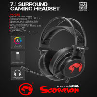 หูฟัง MARVO Scorpion รุ่น HG9055 STEREO GAMING HEADSET 7.1 Surround Sound USB Backlight 7 colors