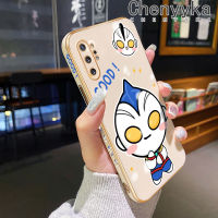 Chenyyka เคสปลอกสำหรับ Samsung โน๊ต10 Plus Note 8 Note 9เคสการ์ตูนอัลตร้าแมนขอบสี่เหลี่ยมเคสมือถือดีไซน์ใหม่บางลายชุบเคสฝาปิดเลนส์กล้องเต็มป้องกันเคสนิ่มกันกระแทก