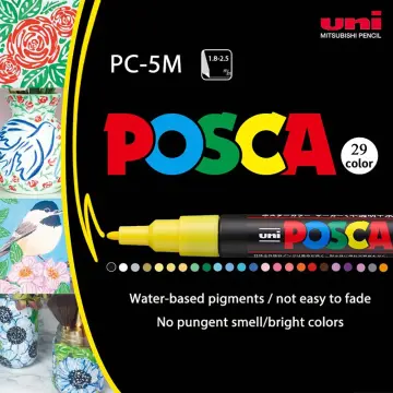 5pcs/set Uni Posca Paint Pen Mixed Mark 5 Sizes Each With 1 Pen Pc